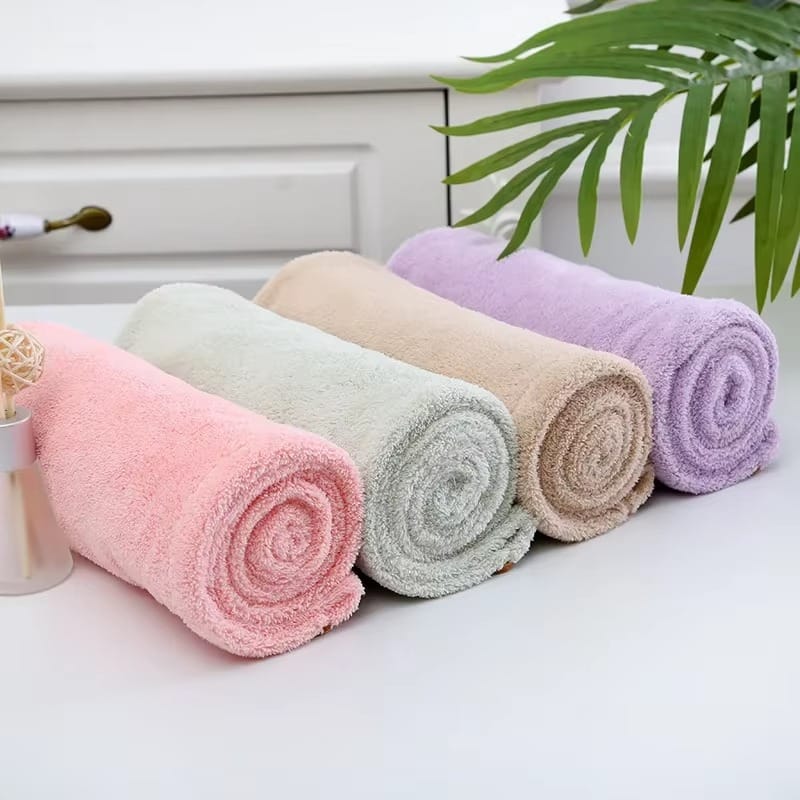 hair drying towel cap ? quick dry, soft & absorbent turban wrap for women | anti frizz hair wrap towel for bathroom & salon use (random color) hair drying towel cap ? quick dry, soft & absorbent turban wrap for women | anti frizz hair wrap towel for bathroom & salon use (random color)
