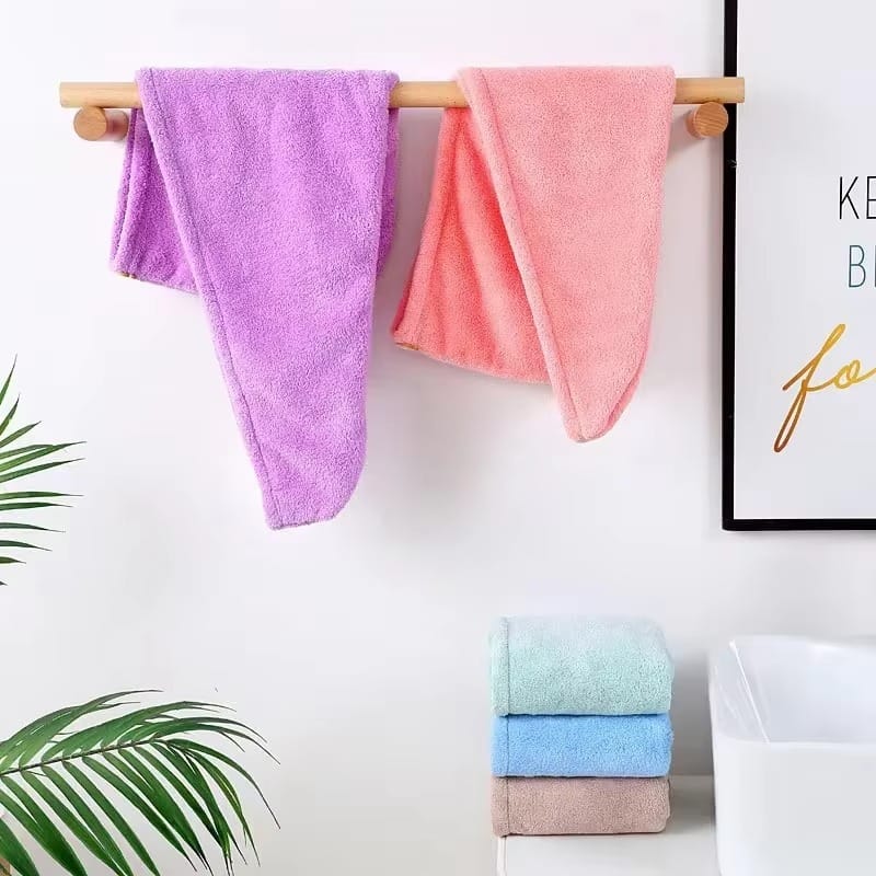 hair drying towel cap ? quick dry, soft & absorbent turban wrap for women | anti frizz hair wrap towel for bathroom & salon use (random color) hair drying towel cap ? quick dry, soft & absorbent turban wrap for women | anti frizz hair wrap towel for bathroom & salon use (random color)