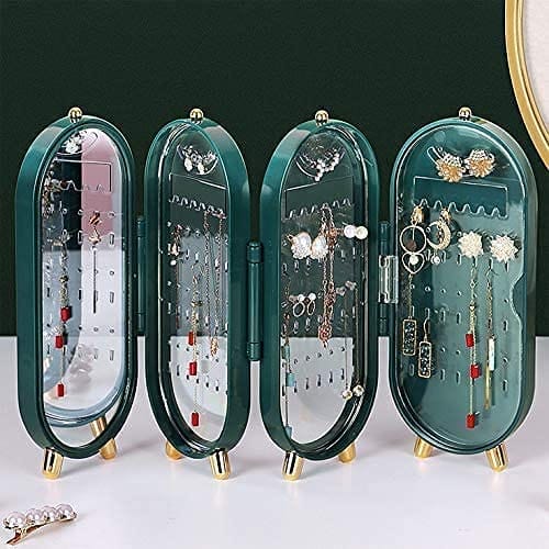screen folding jewelry box | jewelry cabinet organizer with mirror (random color) screen folding jewelry box | jewelry cabinet organizer with mirror (random color)