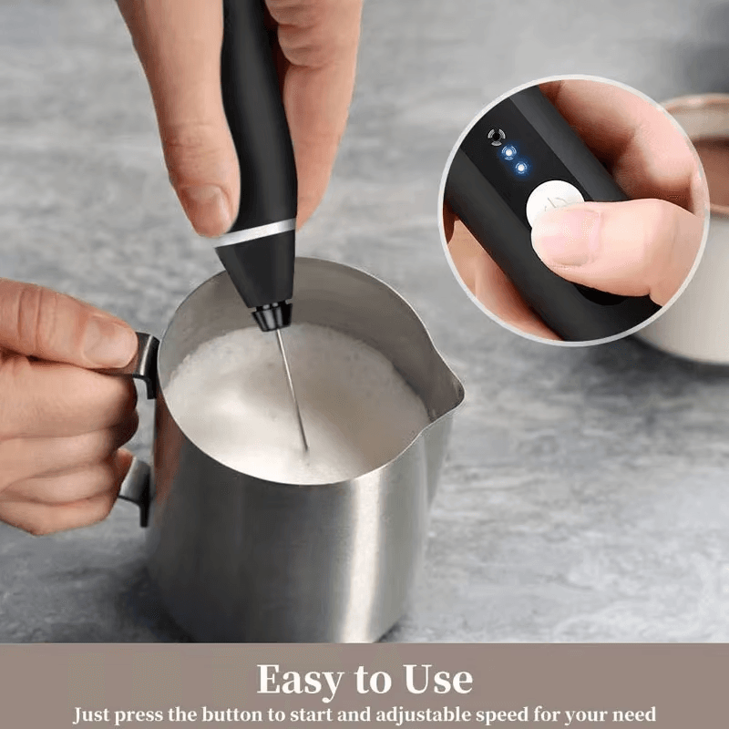 2 in 1 rechargeable milk frother wand ? powerful handheld whisk & drink mixer for coffee, latte, cappuccino, hot chocolate & beverages (black) 2 in 1 rechargeable milk frother wand ? powerful handheld whisk & drink mixer for coffee, latte, cappuccino, hot chocolate & beverages (black)