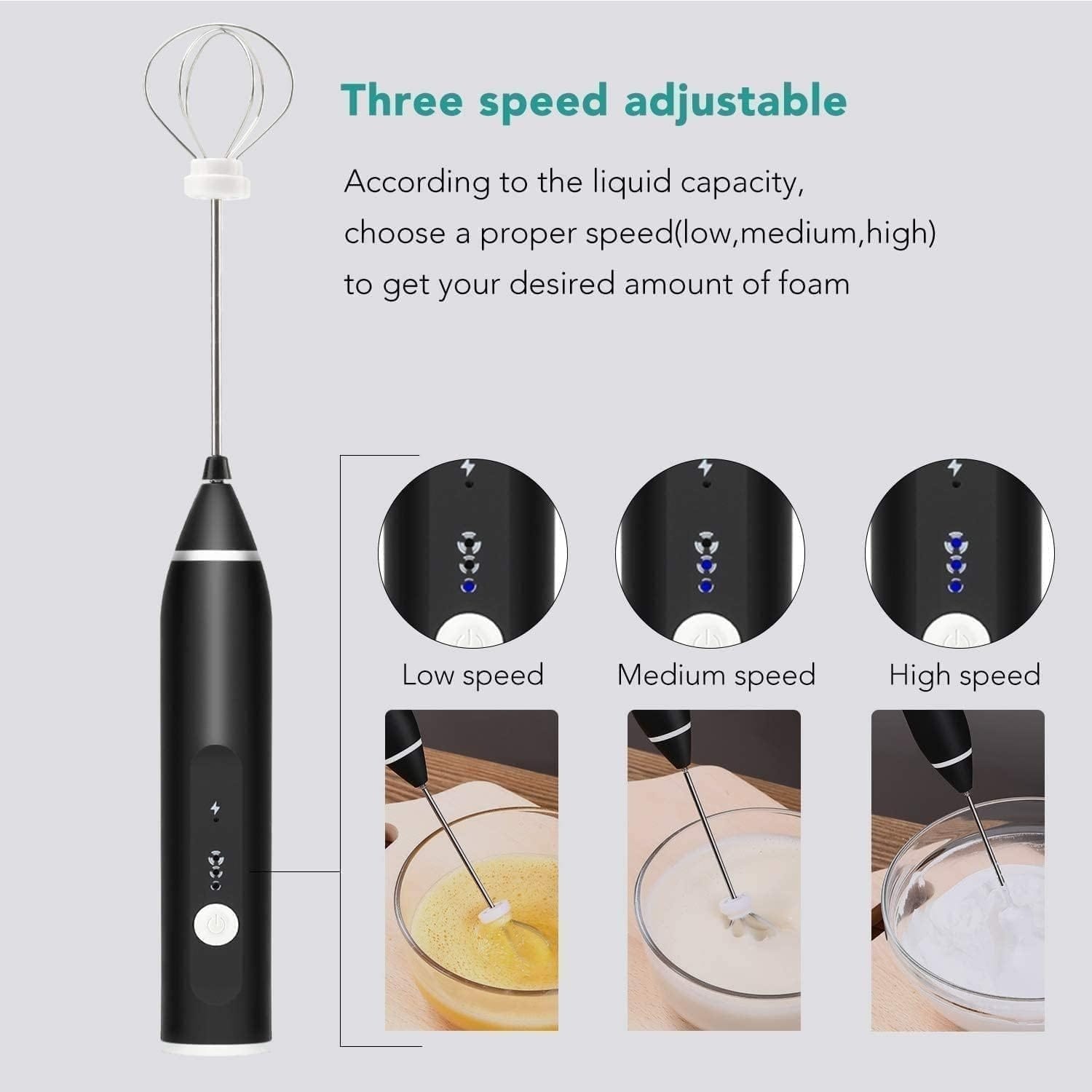 2 in 1 rechargeable milk frother wand ? powerful handheld whisk & drink mixer for coffee, latte, cappuccino, hot chocolate & beverages (black) 2 in 1 rechargeable milk frother wand ? powerful handheld whisk & drink mixer for coffee, latte, cappuccino, hot chocolate & beverages (black)