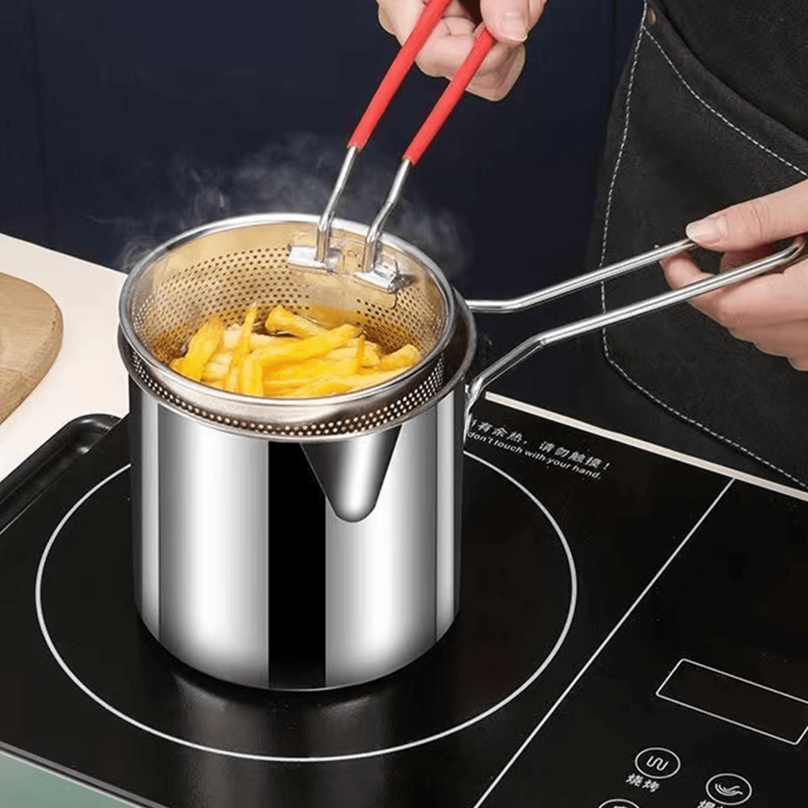 stainless steel deep fryer pot with strainer stainless steel deep fryer pot with strainer