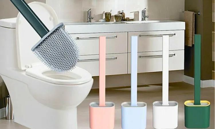 1 pc deep cleaning toilet brush and holder set for bathroom, silicone toilet bowl brush non slip long plastic handle, flat head brush head to clean toilet corner easily (random color) 1 pc deep cleaning toilet brush and holder set for bathroom, silicone toilet bowl brush non slip long plastic handle, flat head brush head to clean toilet corner easily (random color)