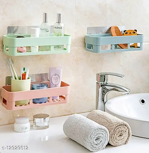 deal of 2 bathroom shelf ,1 pce bathroom shelf ,1 pce bathroom corner triangle rack (random color) deal of 2 bathroom shelf ,1 pce bathroom shelf ,1 pce bathroom corner triangle rack (random color)