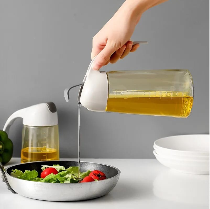 glass oil bottle & dispenser jug dual purpose oil dispenser for pouring and spraying, high pressure sprayer for even oil distribution 450ml (random color) glass oil bottle & dispenser jug dual purpose oil dispenser for pouring and spraying, high pressure sprayer for even oil distribution 450ml (random color)