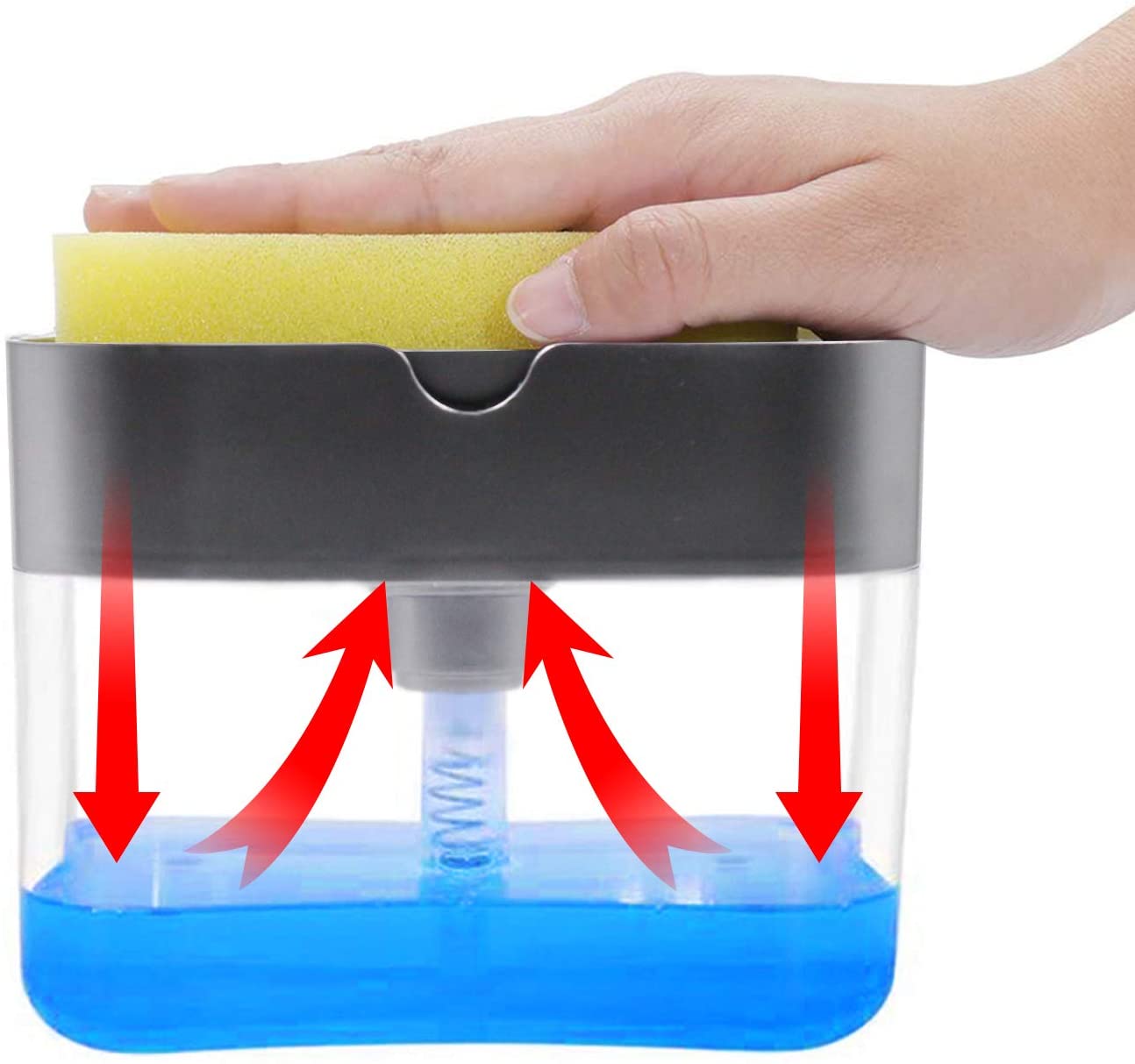 2 in 1 soap pump dispenser with sponge holder ? kitchen sink liquid soap dispenser for easy dishwashing (without sponge) 2 in 1 soap pump dispenser with sponge holder ? kitchen sink liquid soap dispenser for easy dishwashing (without sponge)