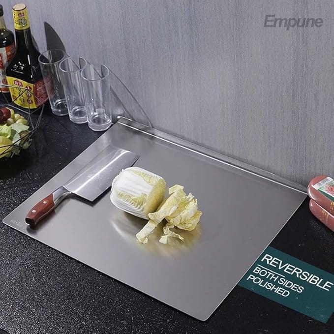 stainless steel cutting board durable, hygienic and easy to clean perfect for all your chopping needs (large size: 40x48cm) stainless steel cutting board durable, hygienic and easy to clean perfect for all your chopping needs (large size: 40x48cm)