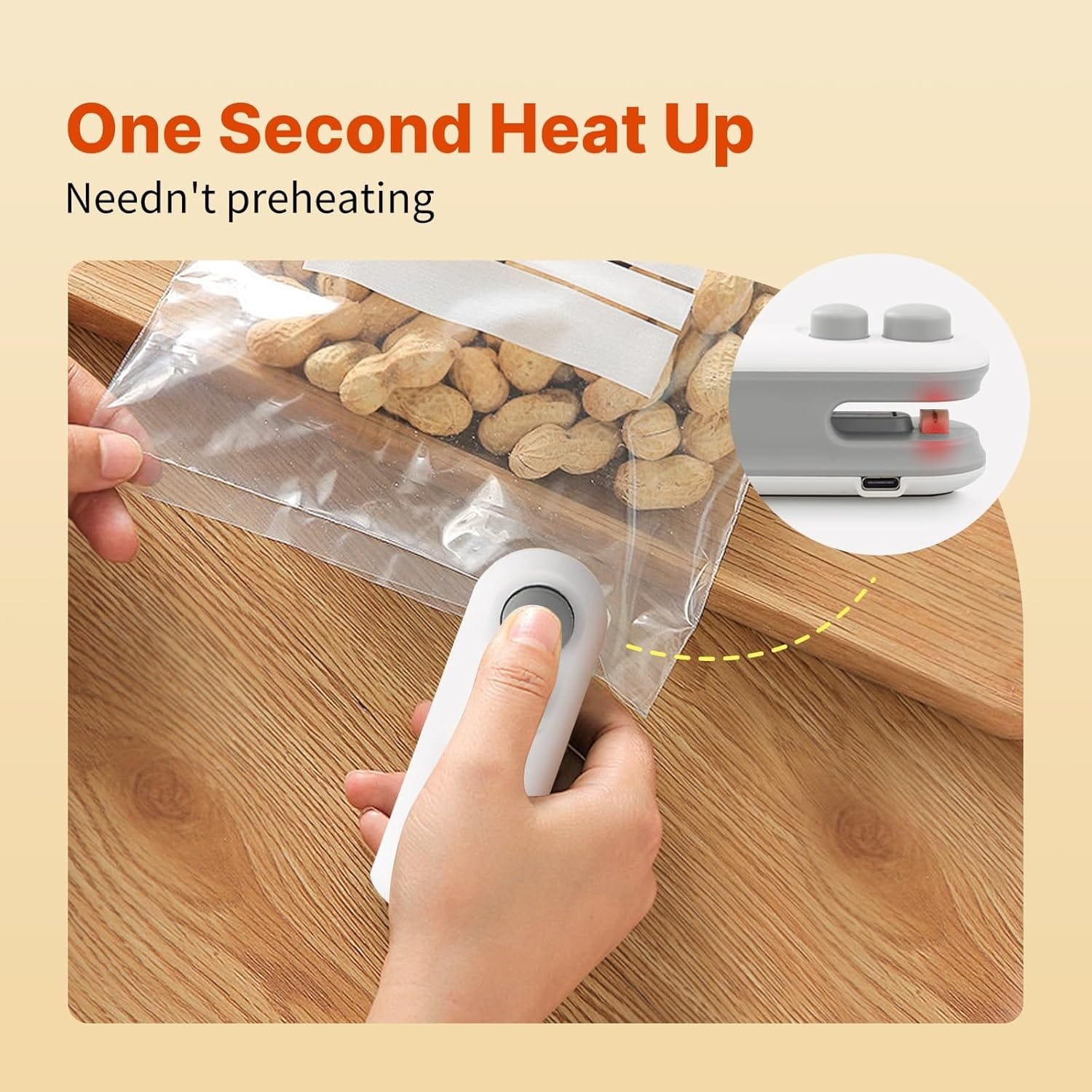 1 pc mini heat sealing machine 2 in 1 cutter & sealer | usb rechargeable food bag sealer for snacks & storage (random color) 1 pc mini heat sealing machine 2 in 1 cutter & sealer | usb rechargeable food bag sealer for snacks & storage (random color)