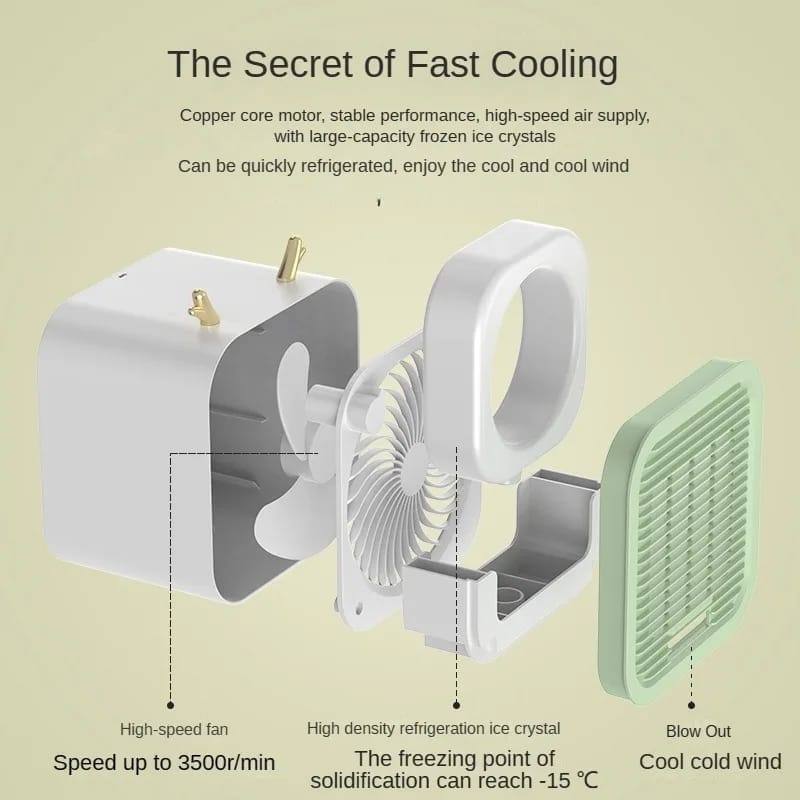 portable desktop air conditioning fan | three gears adjustable strong cold air fast cooling usb fan for indoor rechargeable (random colour) portable desktop air conditioning fan | three gears adjustable strong cold air fast cooling usb fan for indoor rechargeable (random colour)