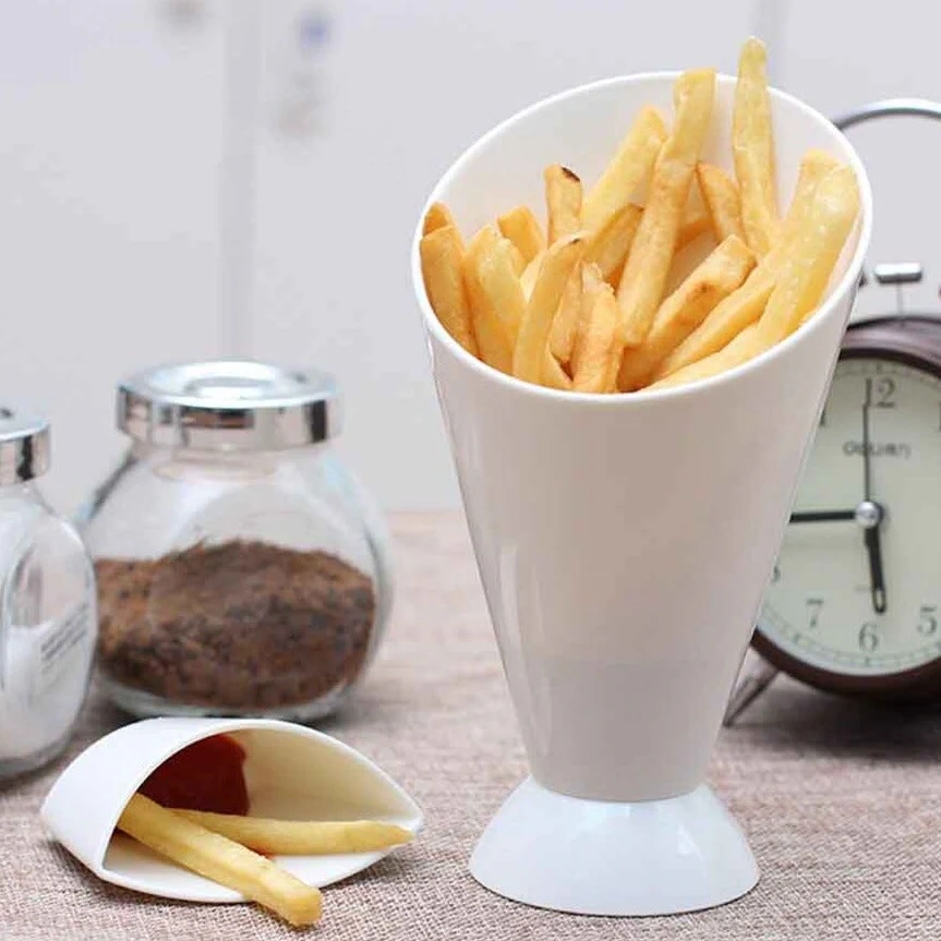 french fries cup potato fries holder with ketchup holder for sauce (random color ) french fries cup potato fries holder with ketchup holder for sauce (random color )