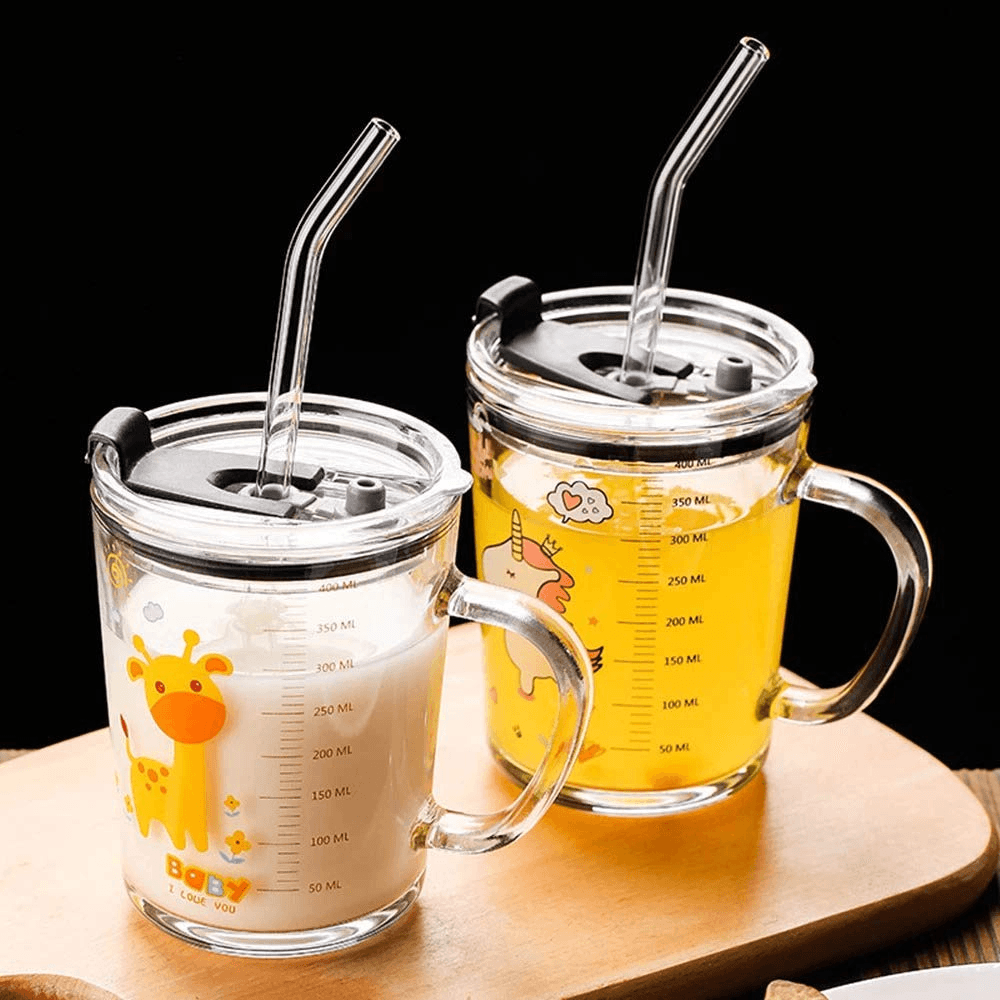 unicorn shape 350 ml glass mug with straw and lid creative cartoon children's glass milk cup juice glass drink ware water bottle 1 pcs (unicorn shape ) unicorn shape 350 ml glass mug with straw and lid creative cartoon children's glass milk cup juice glass drink ware water bottle 1 pcs (unicorn shape )