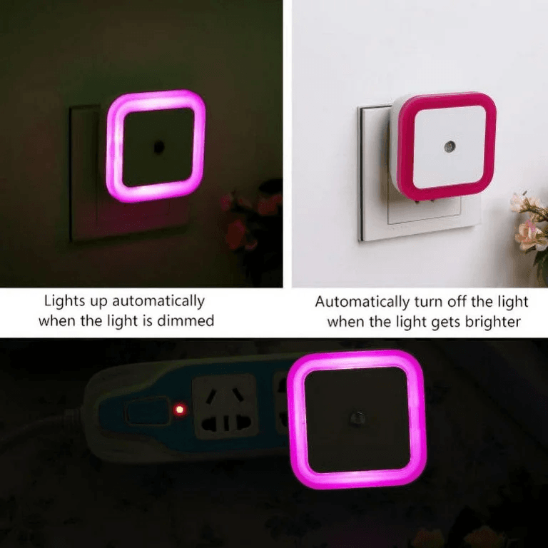 1 pc led night light, plug in led wall lamp with dusk to dawn sensor, auto on/off night lights perfect for bedroom, children and kid's room (pink color) 1 pc led night light, plug in led wall lamp with dusk to dawn sensor, auto on/off night lights perfect for bedroom, children and kid's room (pink color)