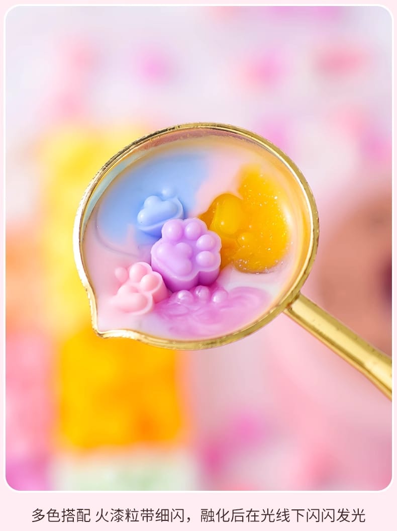 wax set with 3 different brass stamps with holder spoon candle heating stand (10 colors wax about 520 beans) wax set with 3 different brass stamps with holder spoon candle heating stand (10 colors wax about 520 beans)