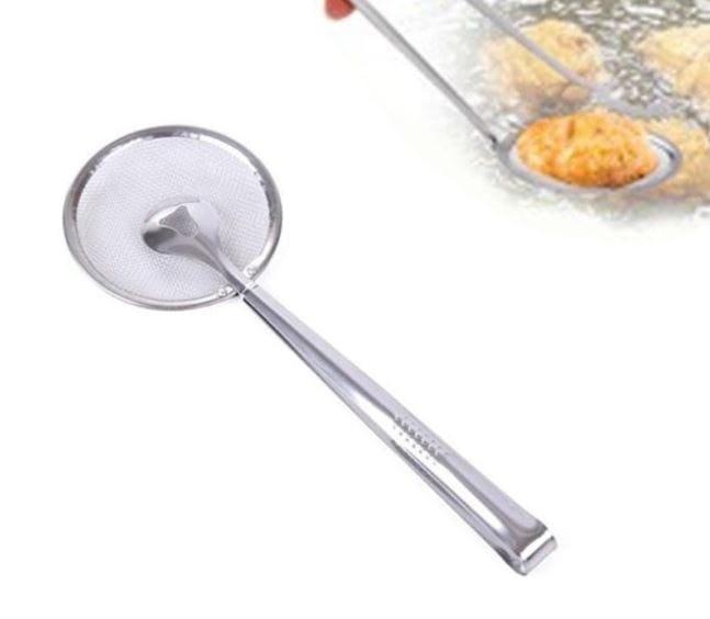 2 in 1 frying tong | imported small multi functional 2 in 1 fry tool filter spoon strainer with clip, oil frying bbq filter stainless steel mesh 2 in 1 frying tong | imported small multi functional 2 in 1 fry tool filter spoon strainer with clip, oil frying bbq filter stainless steel mesh
