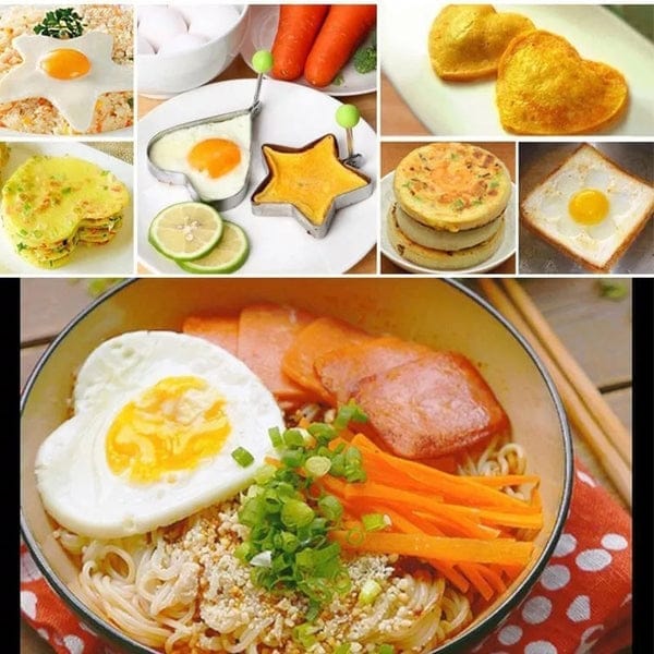 pack of 4 egg shaper kitchen tools star, heart, round, flower shaped stainless steel (random color ) pack of 4 egg shaper kitchen tools star, heart, round, flower shaped stainless steel (random color )