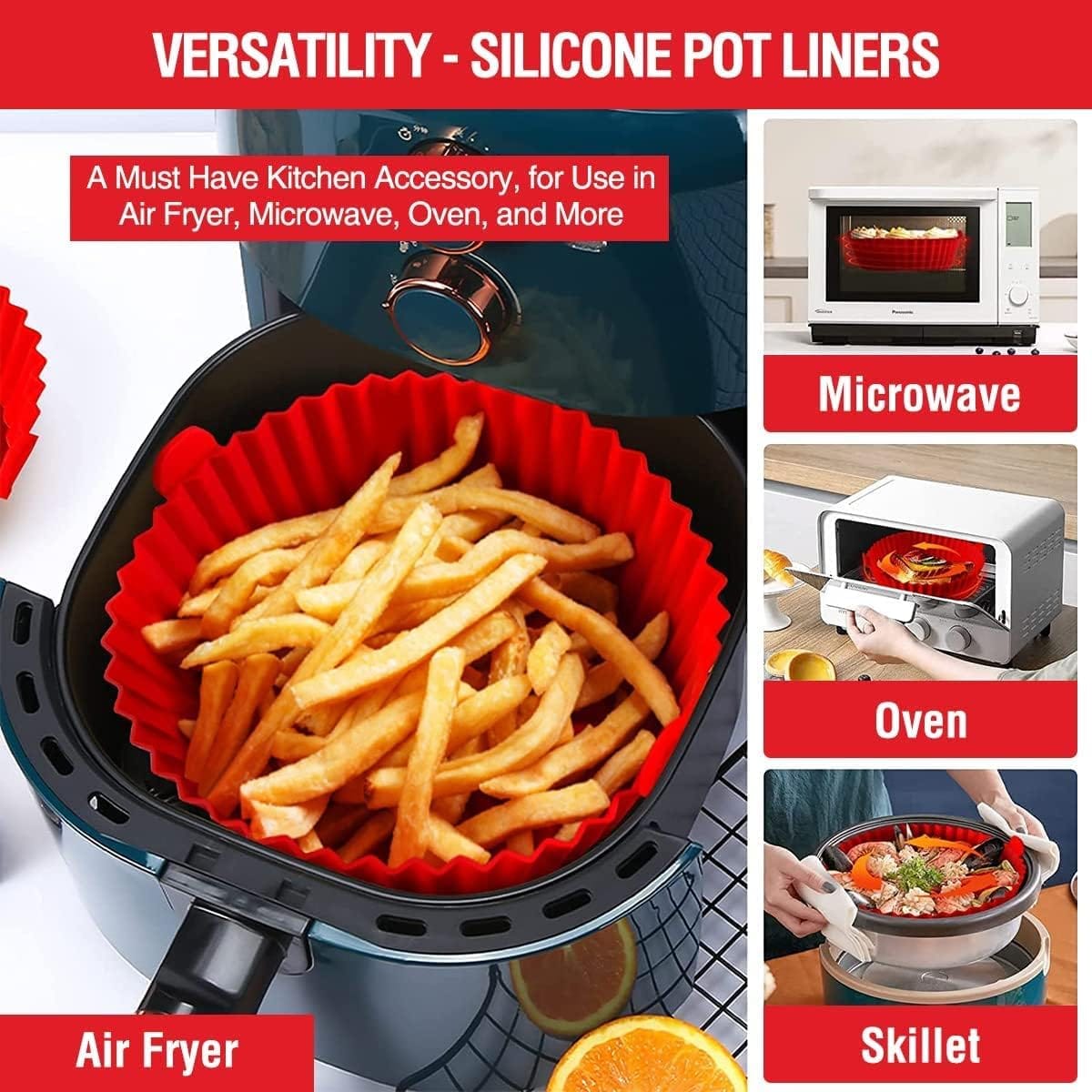 (1 pcs )air fryer tray silicone liners | silica gel baking tray | silicone round air fryer liner with handle non stick heat resistant (random color) (1 pcs )air fryer tray silicone liners | silica gel baking tray | silicone round air fryer liner with handle non stick heat resistant (random color)