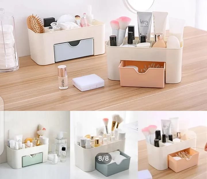 plastic makeup storage box with small drawer for bathroom, organizer drawers, makeup brush organizer space saving space storage box(random color) plastic makeup storage box with small drawer for bathroom, organizer drawers, makeup brush organizer space saving space storage box(random color)