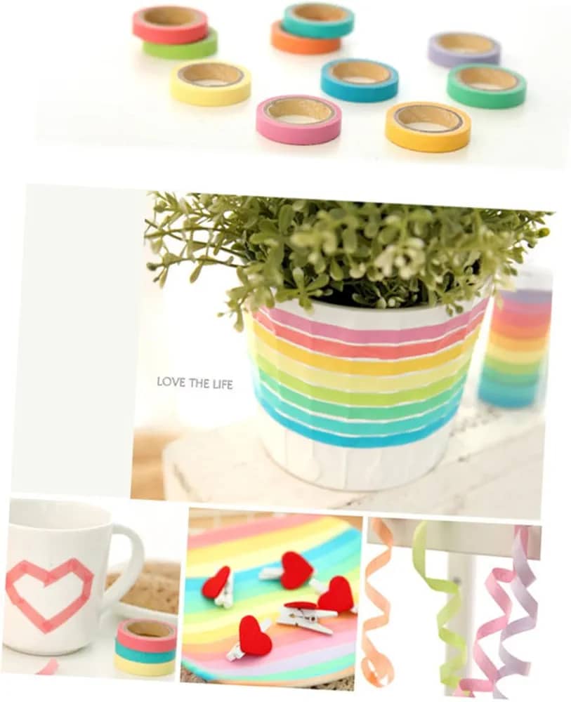 10 rolls chic washi tape colorful rainbow design removable decorative tape for diy stationery wrapping photo album (random color) 10 rolls chic washi tape colorful rainbow design removable decorative tape for diy stationery wrapping photo album (random color)