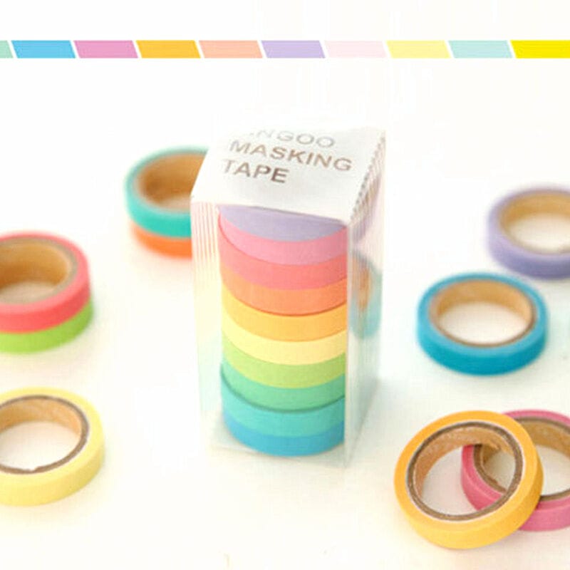 10 rolls chic washi tape colorful rainbow design removable decorative tape for diy stationery wrapping photo album (random color) 10 rolls chic washi tape colorful rainbow design removable decorative tape for diy stationery wrapping photo album (random color)