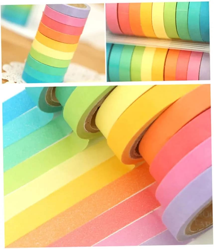 10 rolls chic washi tape colorful rainbow design removable decorative tape for diy stationery wrapping photo album (random color) 10 rolls chic washi tape colorful rainbow design removable decorative tape for diy stationery wrapping photo album (random color)
