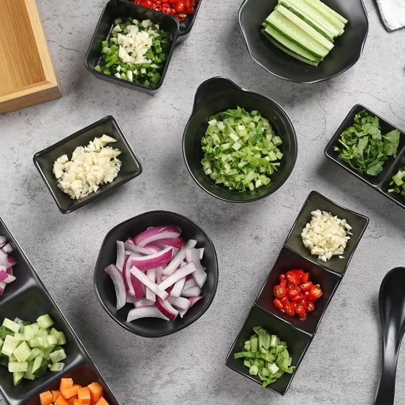 3 compartment dipping sauce dish ? bpa free plastic condiment server for hot pot, sushi, appetizers ? microwave & dishwasher safe (random color) 3 compartment dipping sauce dish ? bpa free plastic condiment server for hot pot, sushi, appetizers ? microwave & dishwasher safe (random color)