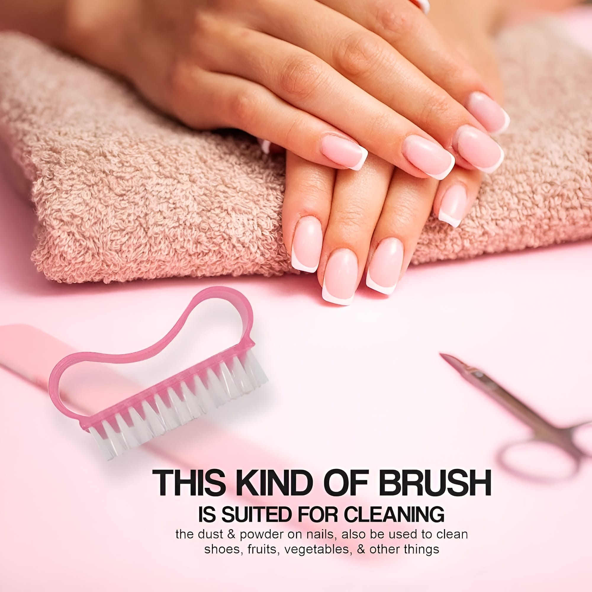 pack of 3 nail brush set with handle ? soft & durable bristles for cleaning hands, feet, nails & cuticles, removes dirt, grime & grease, assorted colors (random color) pack of 3 nail brush set with handle ? soft & durable bristles for cleaning hands, feet, nails & cuticles, removes dirt, grime & grease, assorted colors (random color)