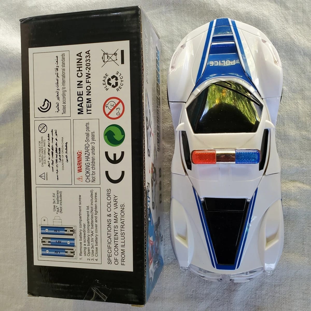 robot police car toy ? transformer with lights, music, automatic rotation & bump and go movement, brain development & fun play for kids robot police car toy ? transformer with lights, music, automatic rotation & bump and go movement, brain development & fun play for kids