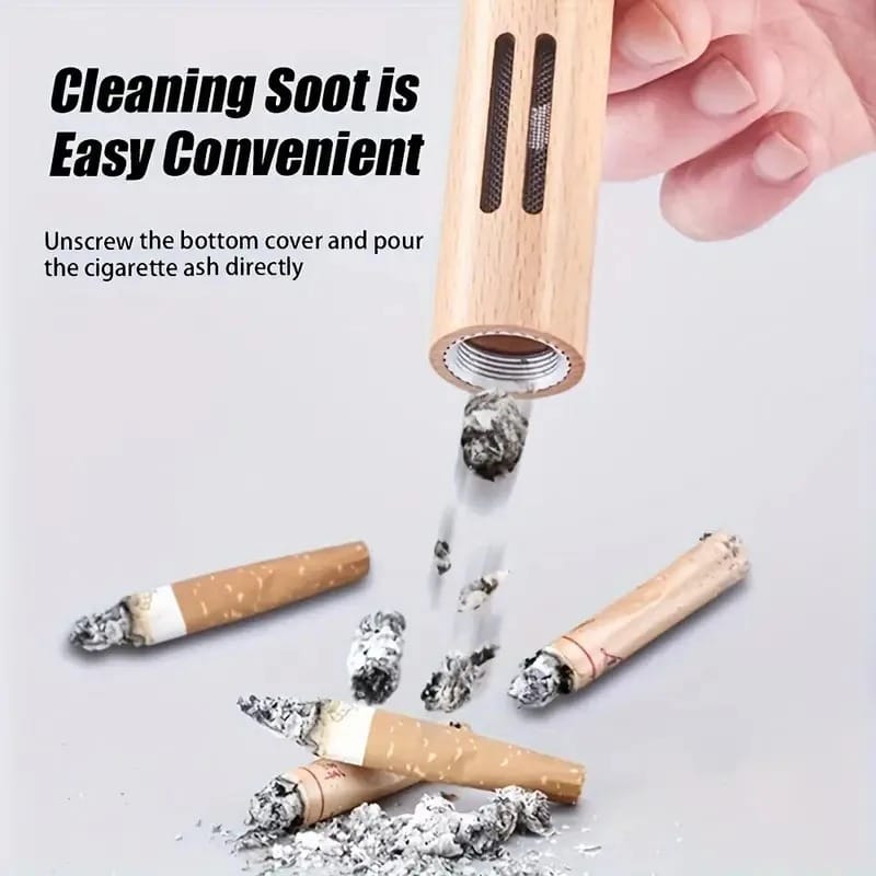 portable mobile ashtray mini car ashtray anti soot flying cigarette cover not produce ashes walnut wood cigarette holder portable mobile ashtray mini car ashtray anti soot flying cigarette cover not produce ashes walnut wood cigarette holder