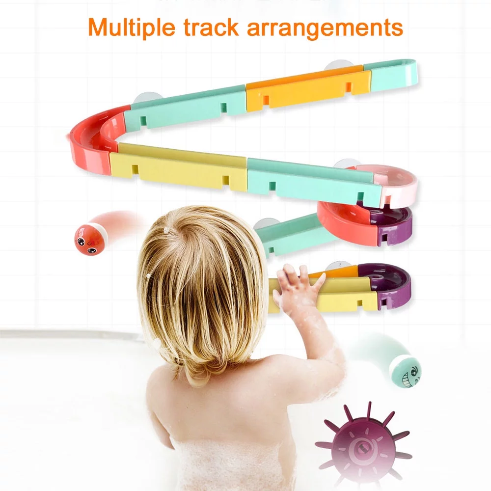 bath time ball track water play 24 pieces | kids bath toys wall suction cup marble race run track bathroom bathtub baby play water games toy kit for boys girls bath time ball track water play 24 pieces | kids bath toys wall suction cup marble race run track bathroom bathtub baby play water games toy kit for boys girls