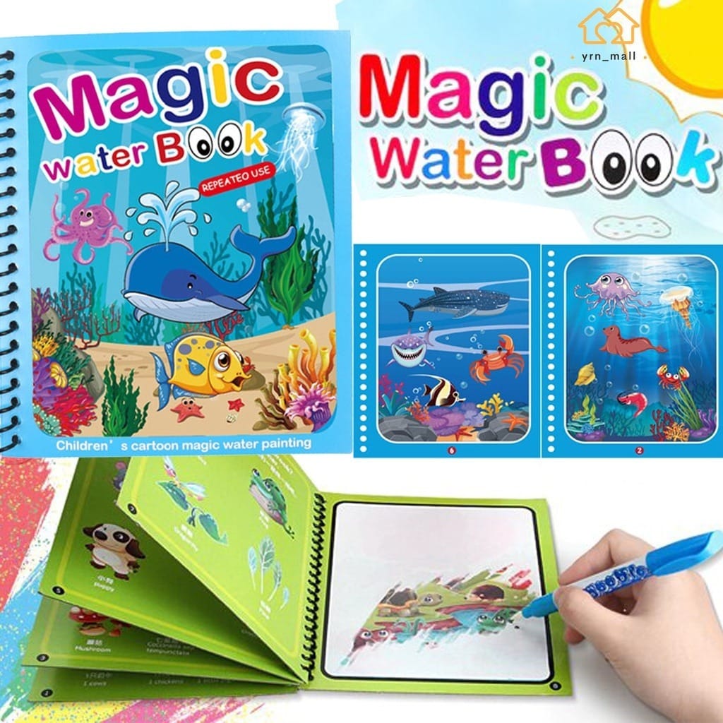 magic water book painting drawing coloring book with magic water pen ( random design ) magic water book painting drawing coloring book with magic water pen ( random design )