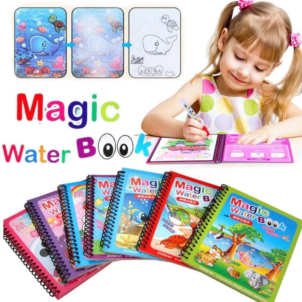 magic water book painting drawing coloring book with magic water pen ( random design ) magic water book painting drawing coloring book with magic water pen ( random design )