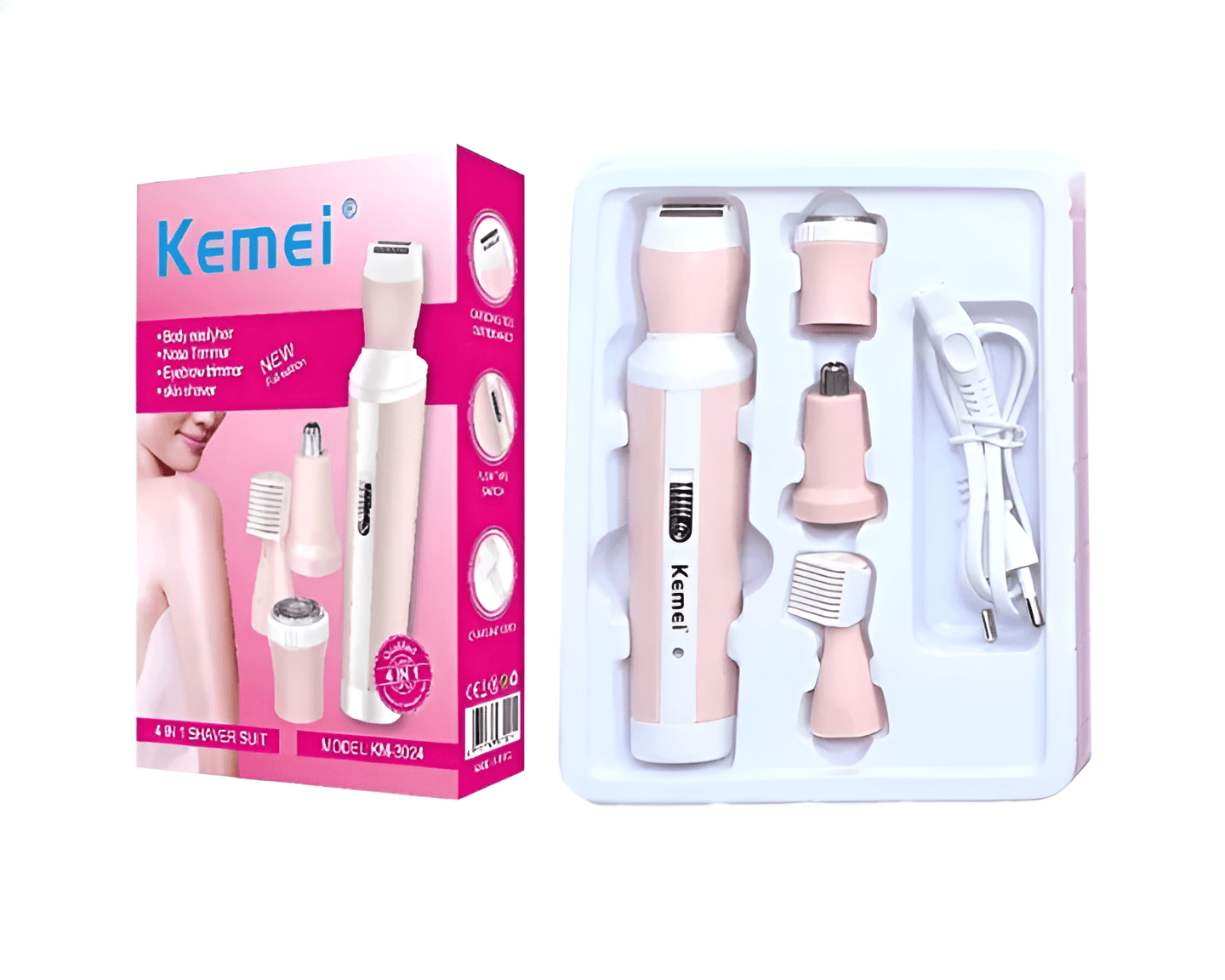 kemei 4 in 1 rechargeable hair remover shaver ladies epilator km 3024 (random color) kemei 4 in 1 rechargeable hair remover shaver ladies epilator km 3024 (random color)