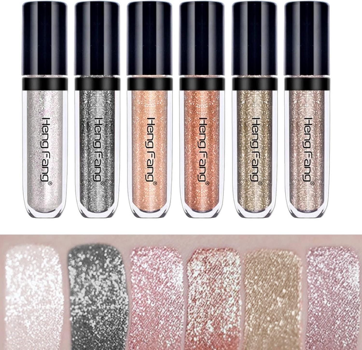 heng fang 6 pcs liquid diamond glitter eyeshadows set ? waterproof, long lasting, vibrant colors with lightweight texture for bold & sparkling eye makeup heng fang 6 pcs liquid diamond glitter eyeshadows set ? waterproof, long lasting, vibrant colors with lightweight texture for bold & sparkling eye makeup