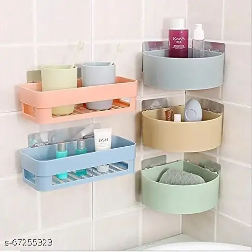 deal of 2 bathroom shelf ,1 pce bathroom shelf ,1 pce bathroom corner triangle rack (random color) deal of 2 bathroom shelf ,1 pce bathroom shelf ,1 pce bathroom corner triangle rack (random color)